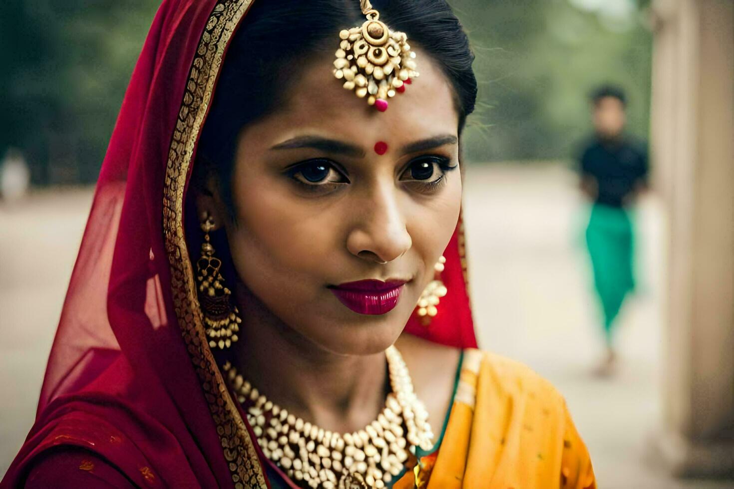 a woman in traditional indian attire. AI-Generated photo