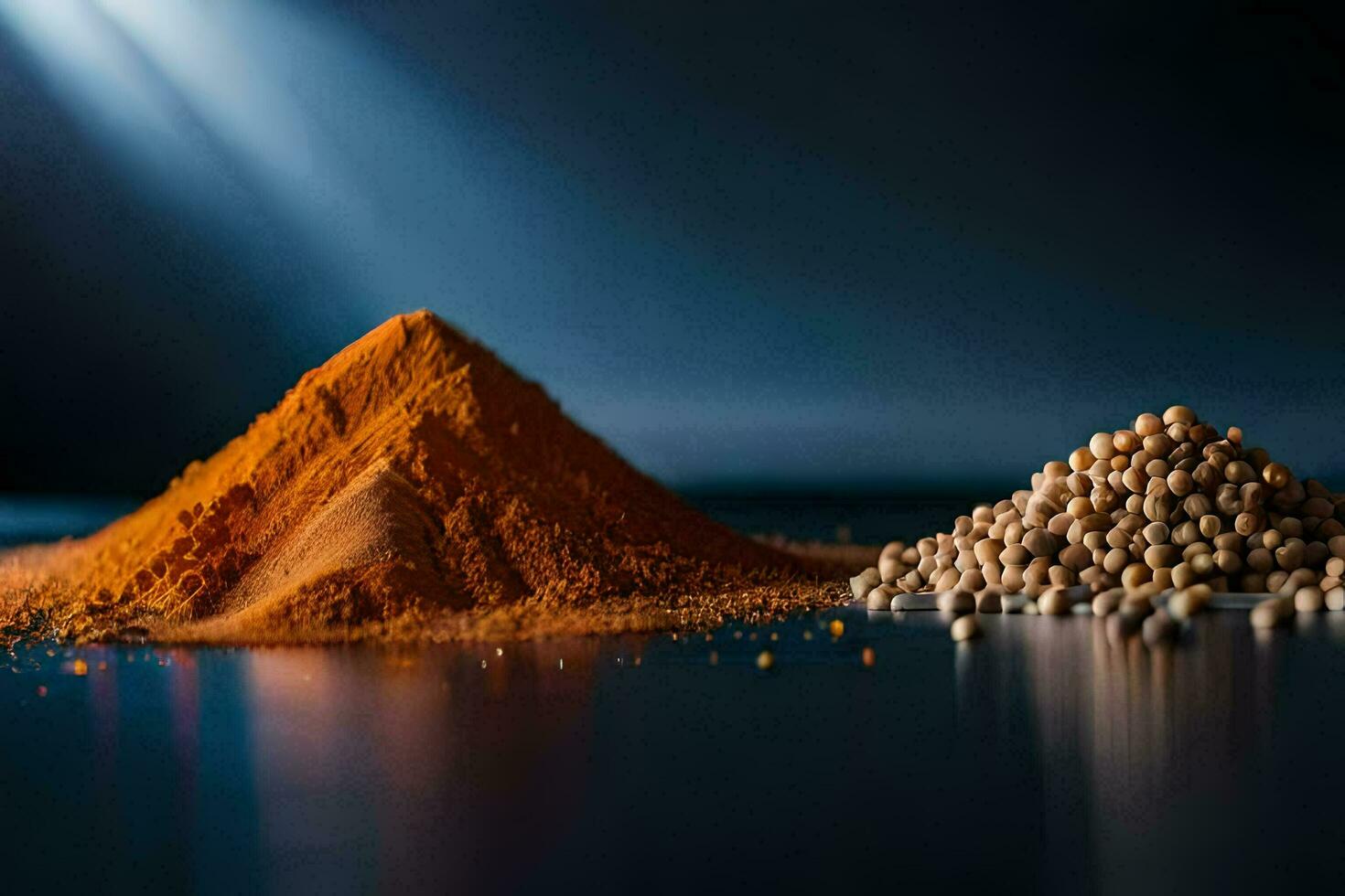 the spice pyramid and the spices. AI-Generated photo