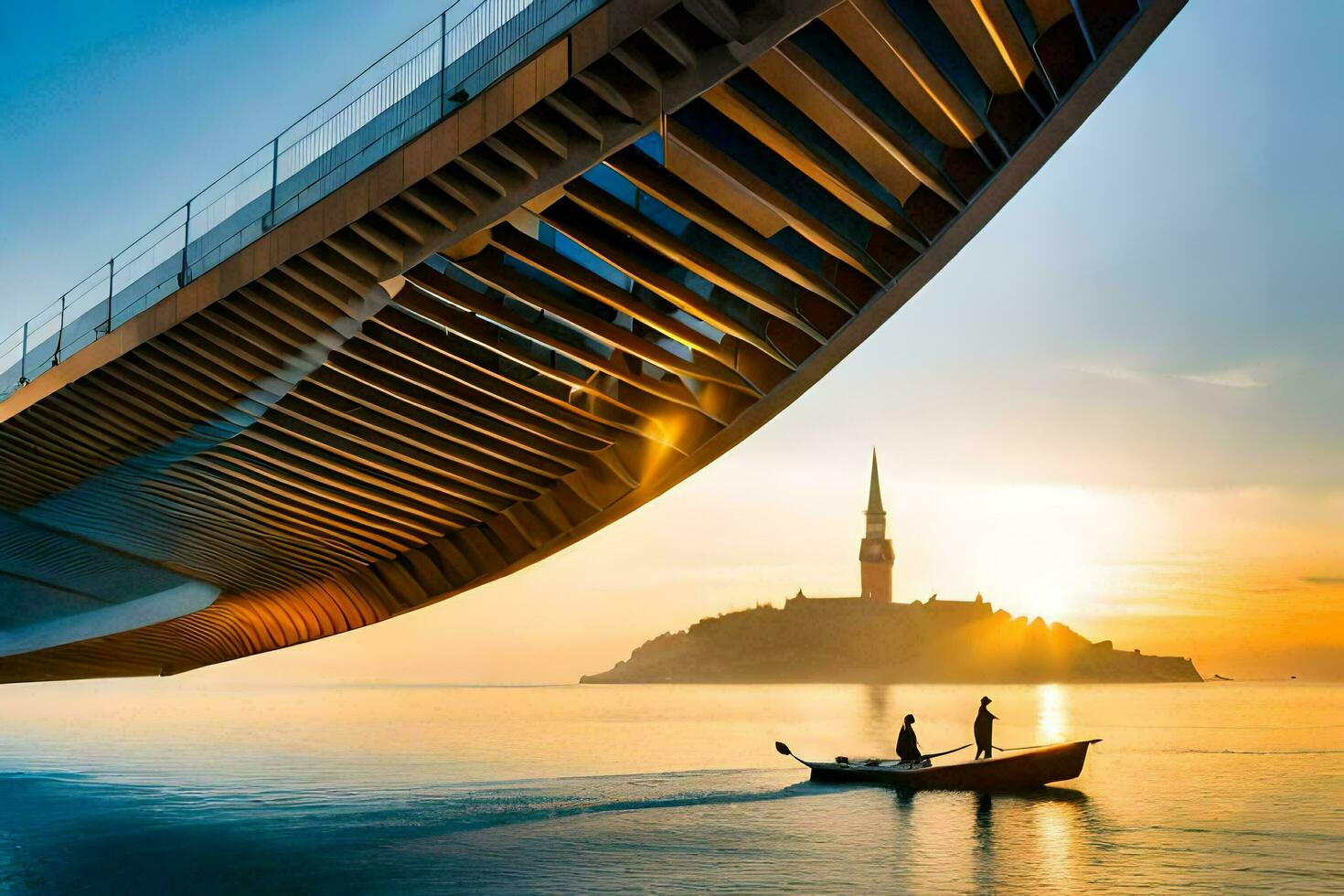 el puente de el futuro. generado por ai foto