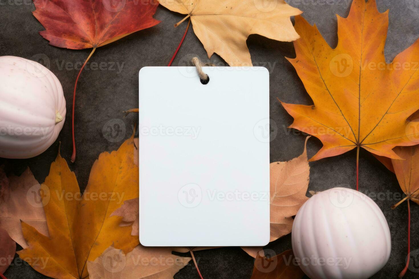 Sticker layout on autumn background. AI Generated photo