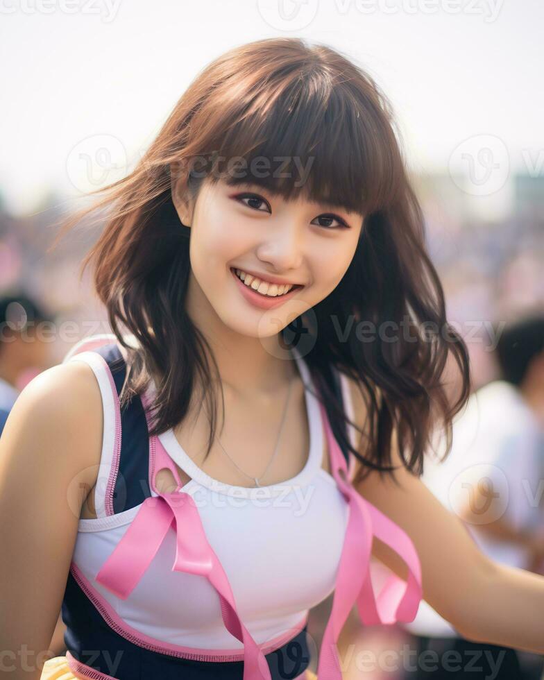 beautiful cheerleader with Attractive Smile AI Generative photo