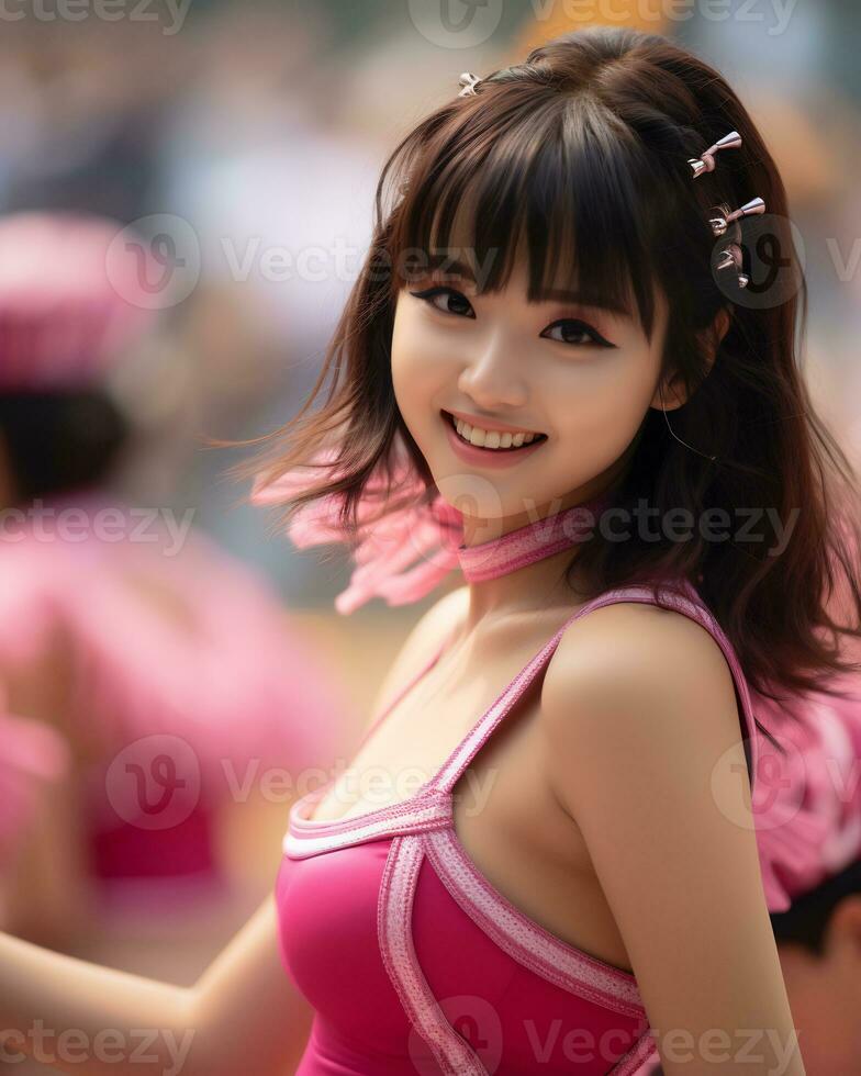 beautiful cheerleader with Attractive Smile AI Generative photo