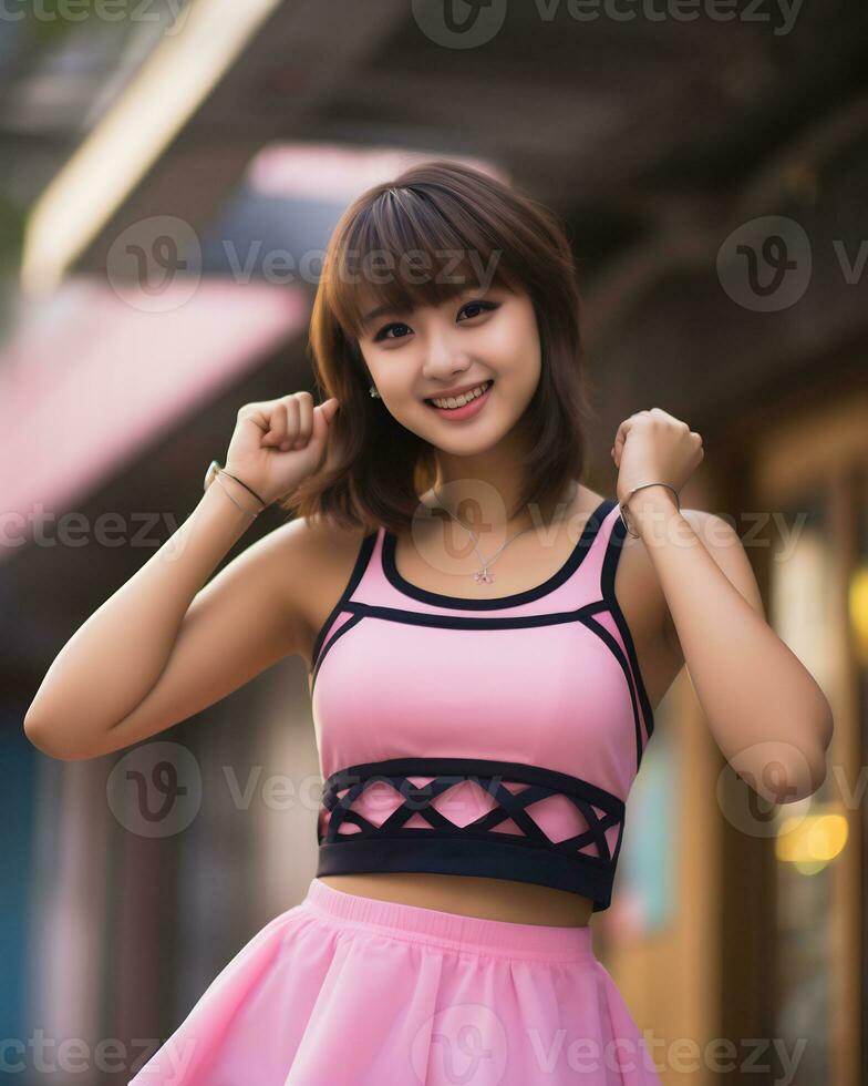 beautiful cheerleader with Attractive Smile AI Generative photo