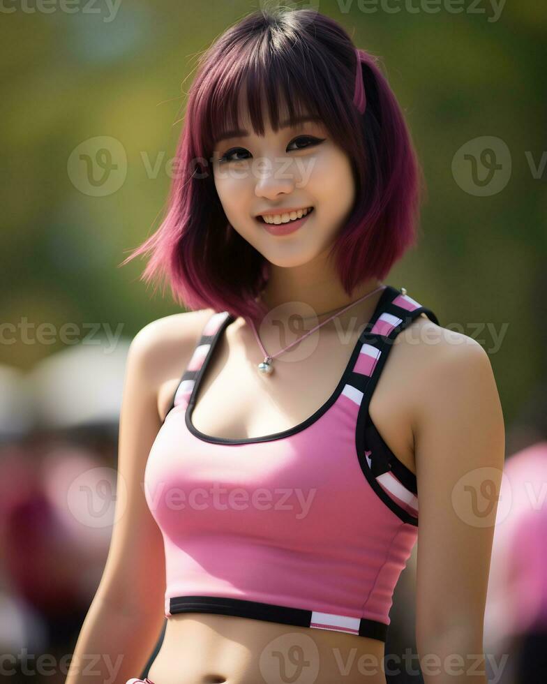 beautiful cheerleader with Attractive Smile AI Generative photo