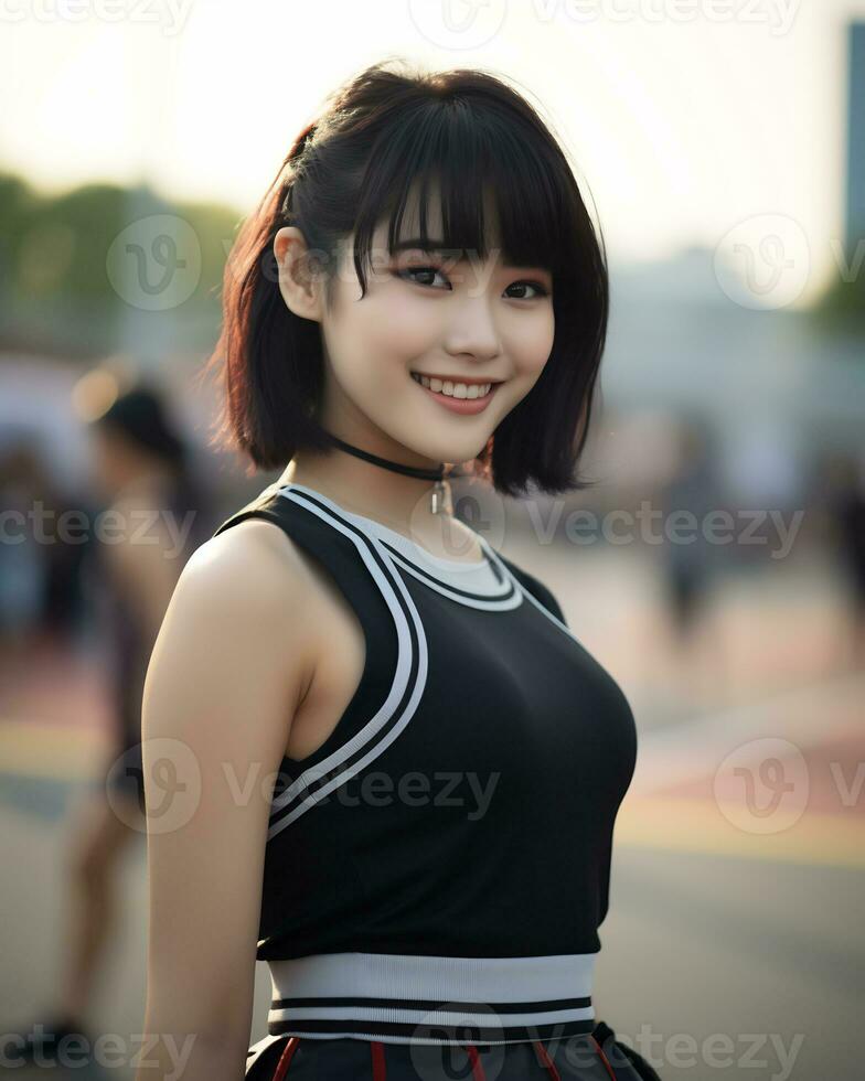 beautiful cheerleader with Attractive Smile AI Generative photo