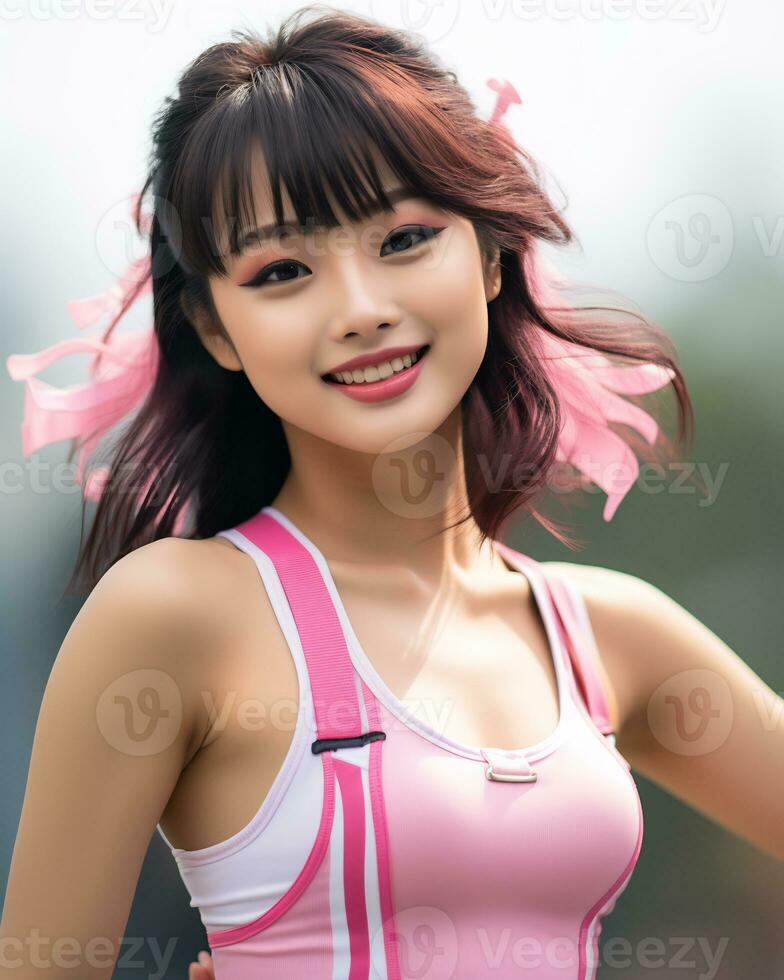 beautiful cheerleader with Attractive Smile AI Generative photo