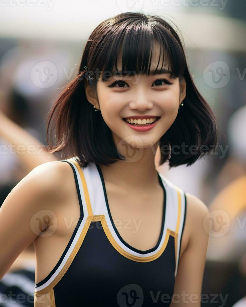 beautiful cheerleader with Attractive Smile AI Generative photo