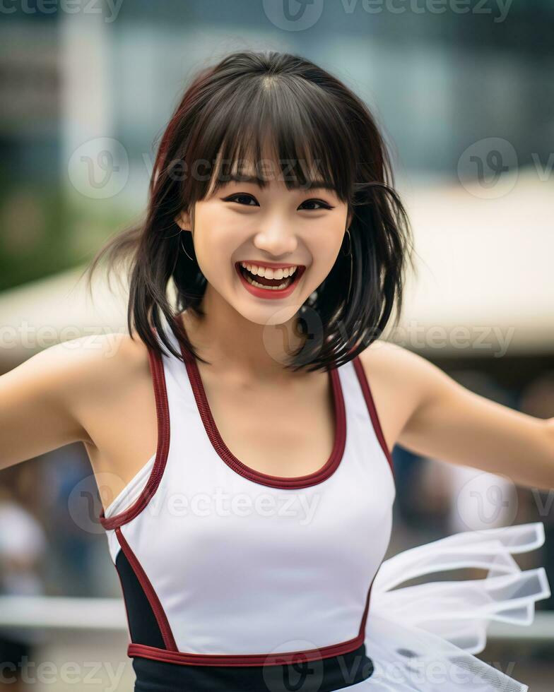 beautiful cheerleader with Attractive Smile AI Generative photo