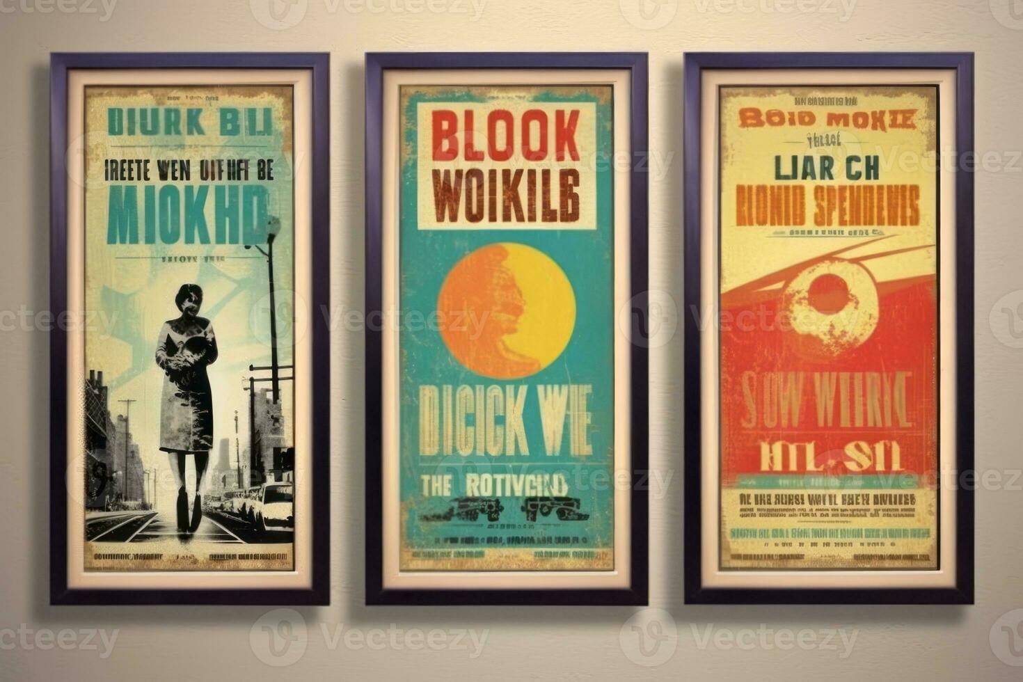 A retro-inspired poster design with a vintage color palette, distressed textures, and typography reminiscent of classic movie posters or music album covers. Generative Ai photo