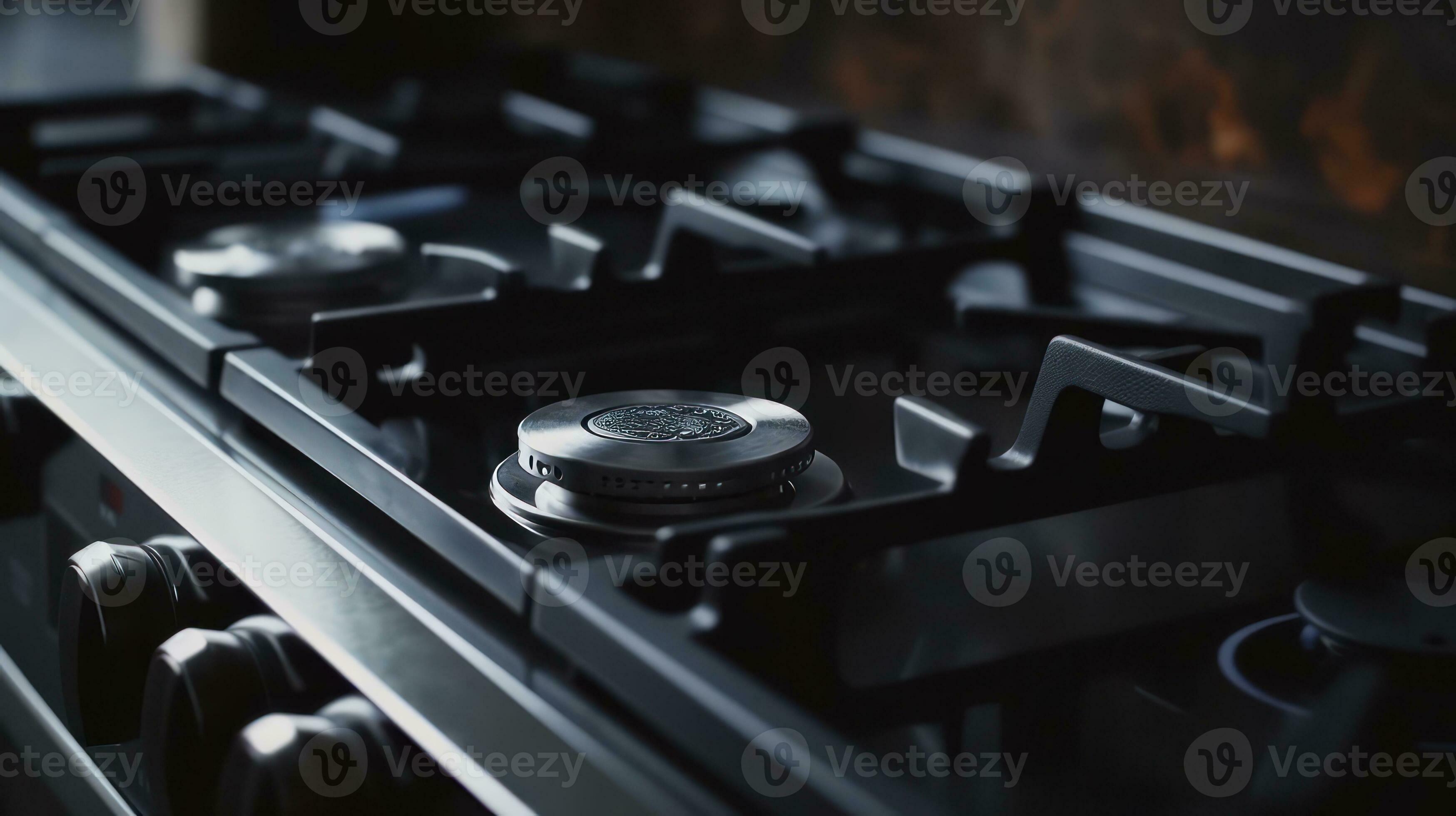 Hand switching on gas on a stove. Generative Ai 31549752 Stock Photo at ...