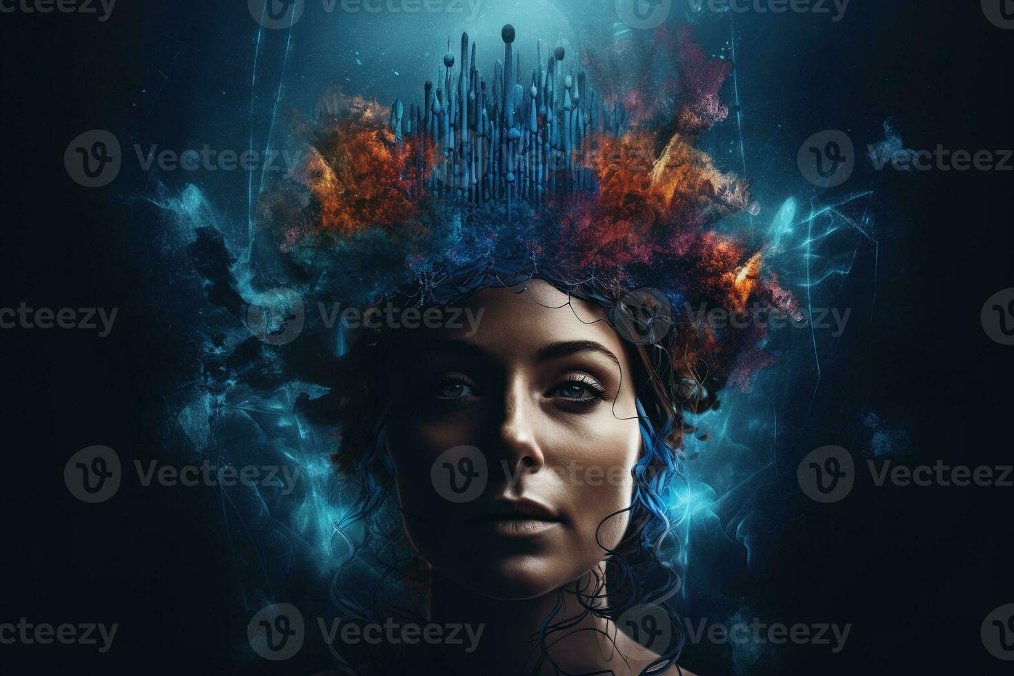 A Muse clinic, cutting edge experimental treatments with psychedelics and neurotechnology to alter perceptions, enhance creativity and reimagine problems in innovative ways. Generative AI photo