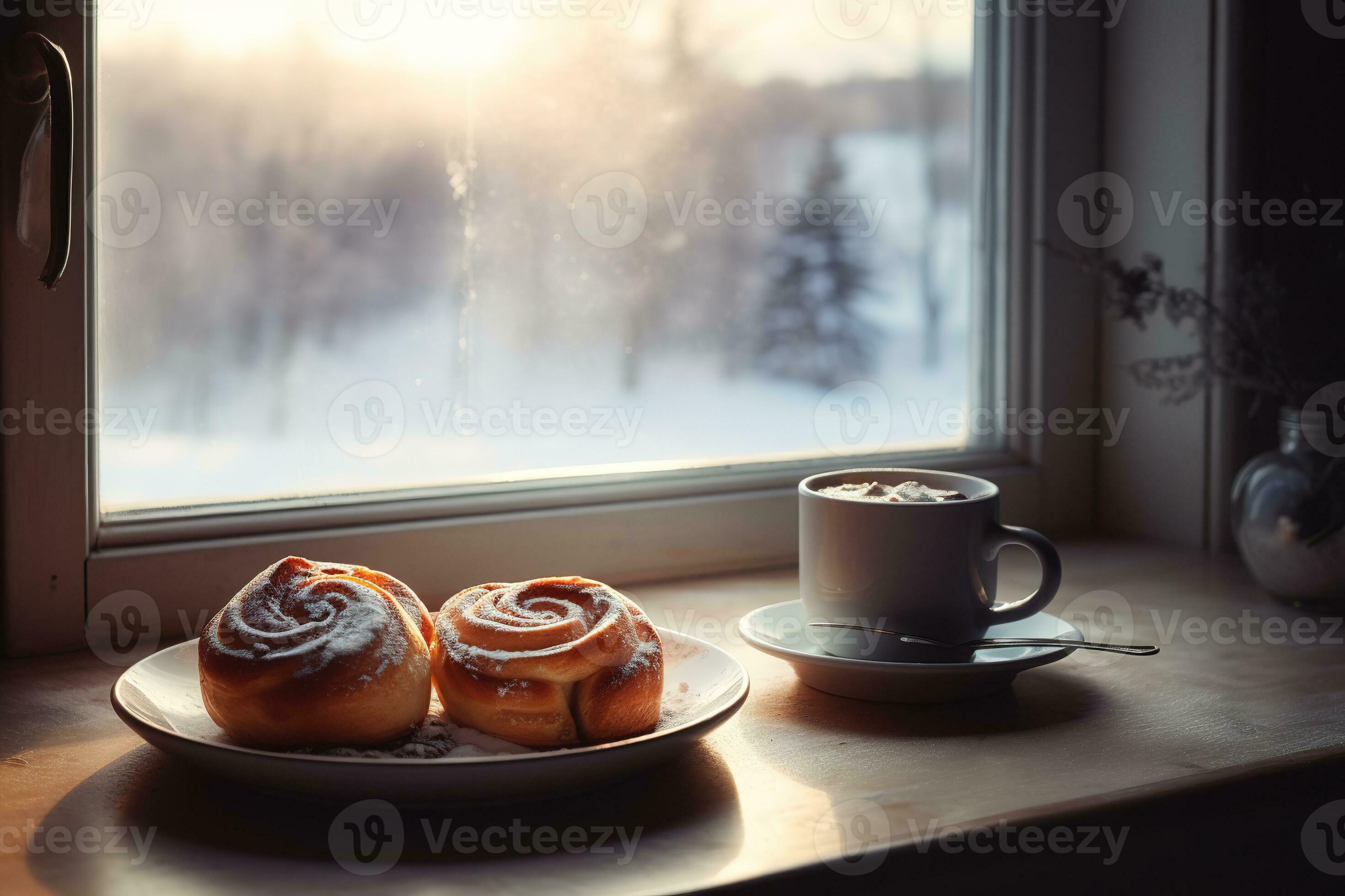 https://static.vecteezy.com/system/resources/previews/031/550/354/large_2x/a-cozy-morning-scene-of-a-steaming-mug-of-hot-chocolate-accompanied-by-a-plate-of-warm-gooey-cinnamon-rolls-set-on-a-windowsill-overlooking-a-peaceful-snow-covered-landscape-generative-ai-photo.jpg