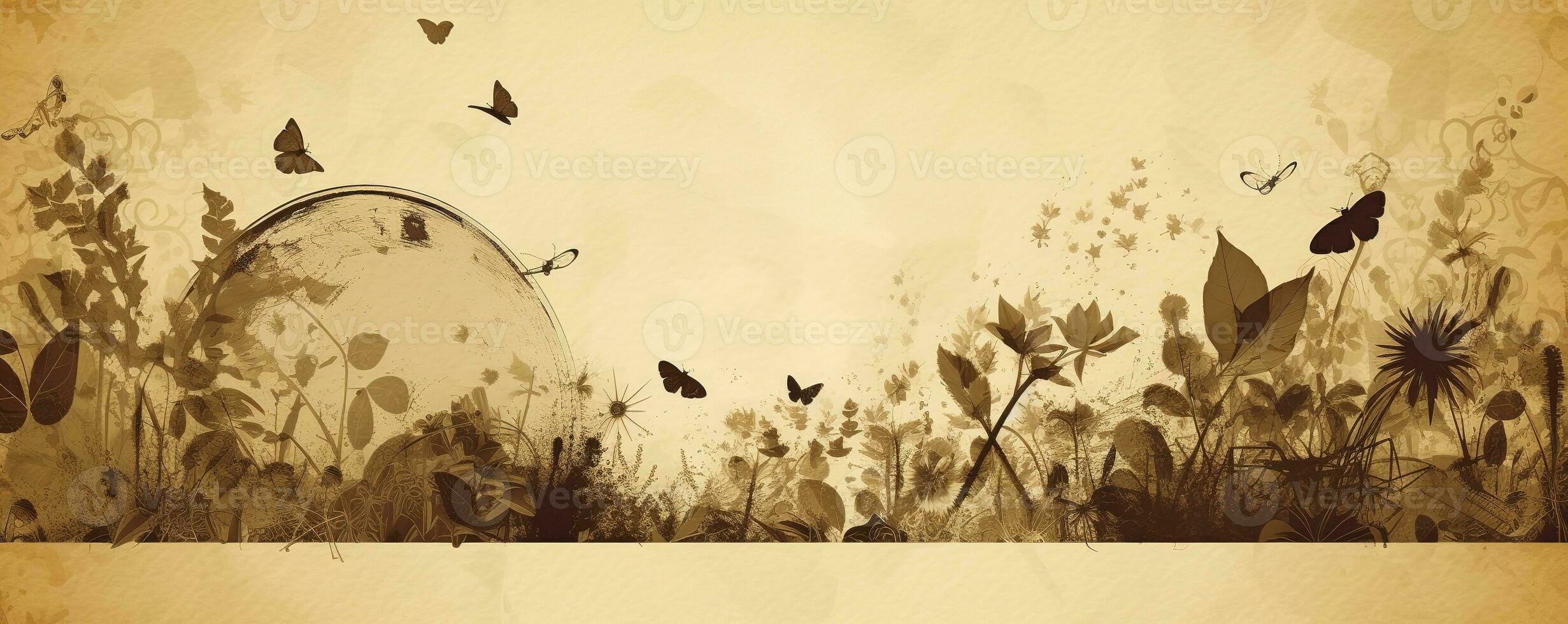 Abstract illustration Ecology theme. Banner concept. Generative AI. photo