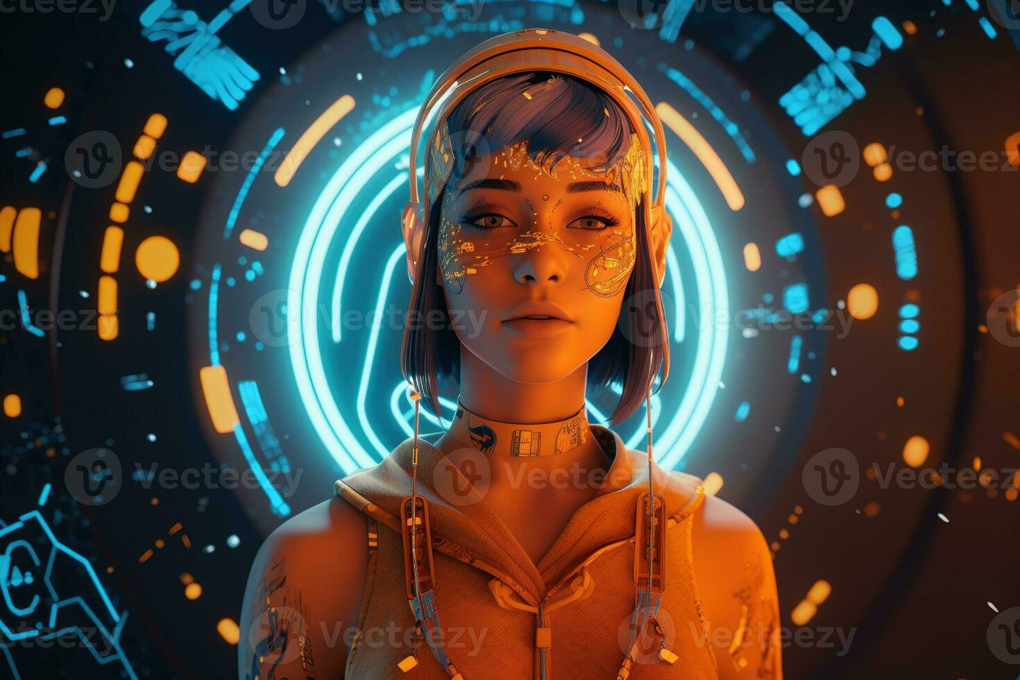 Futuristic virtual worlds inhabited by AI avatars custom designed with