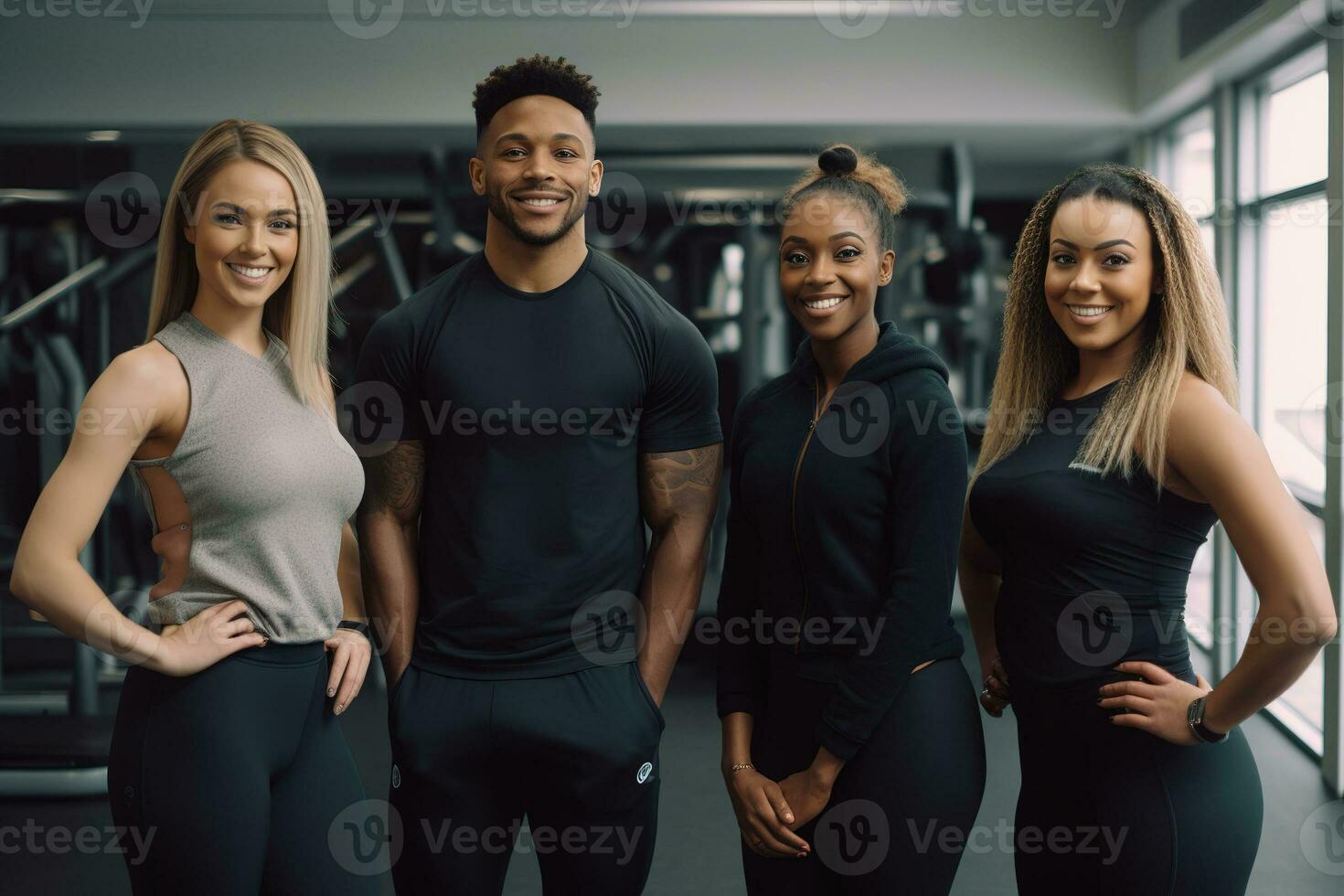 Advertising portrait shot of a personal trainer team standing together