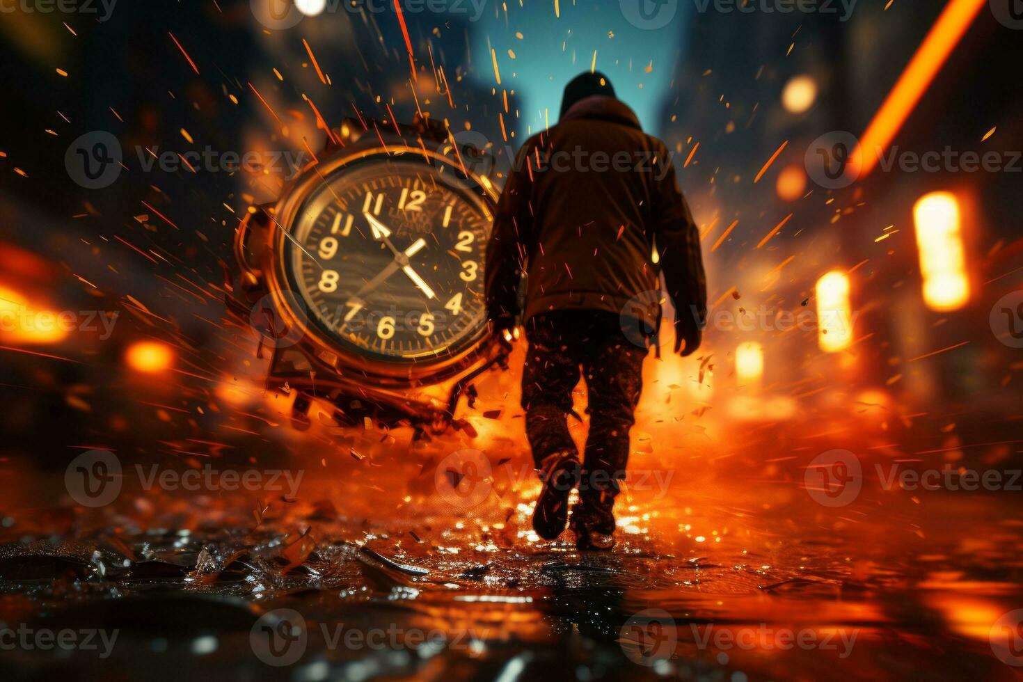 A dynamic image of a person racing against time, representing the limited-time nature of Black Friday deals and the sense of urgency it creates. Generative AI photo
