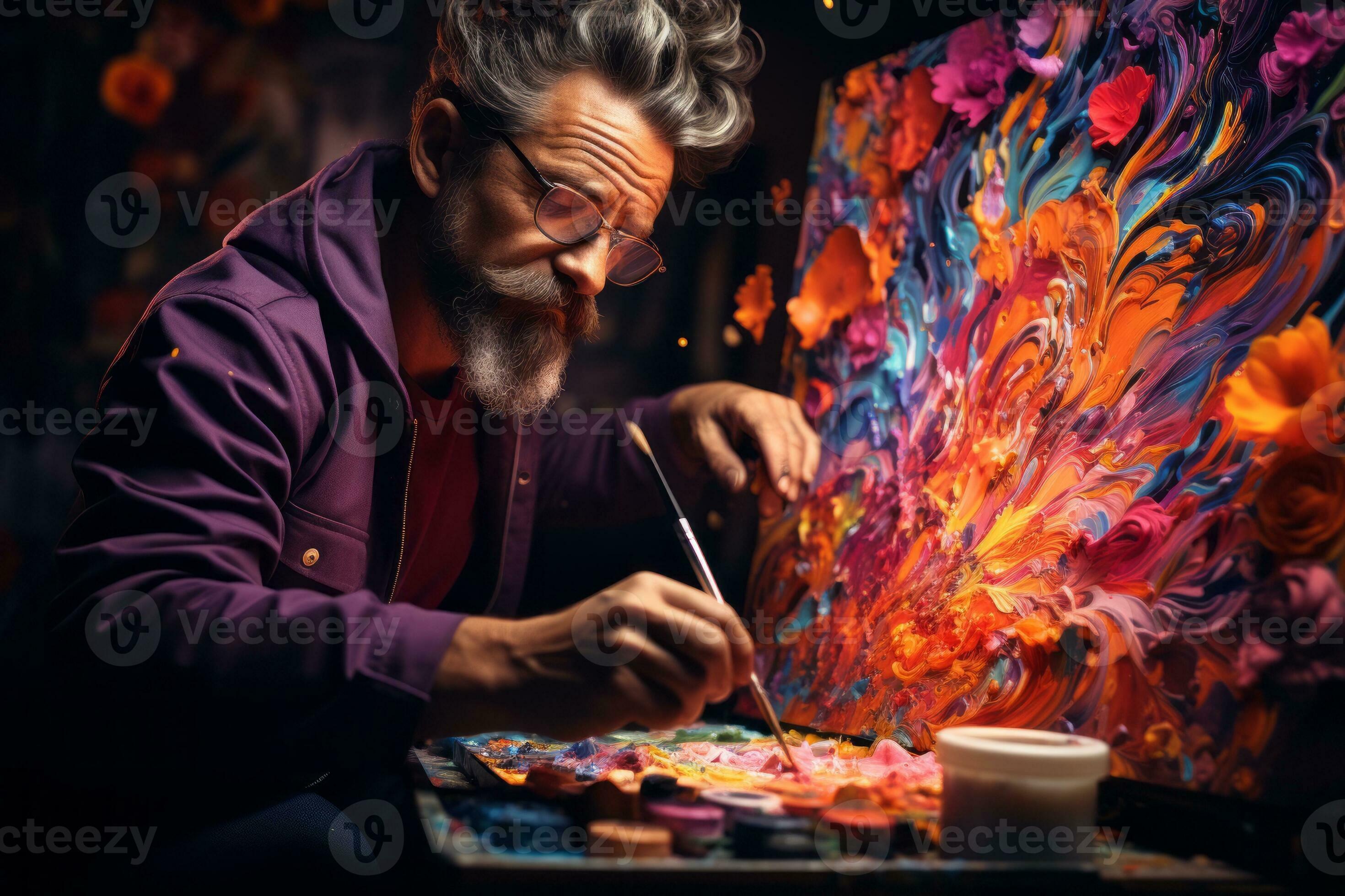 An artist expressing creativity through expressive hand movements while