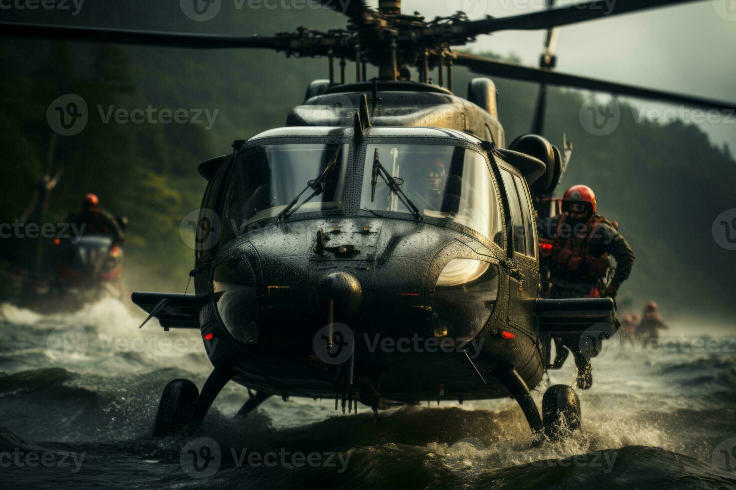 Powerful imagery of marines operating aircraft and helicopters, demonstrating their aerial prowess. Generative AI photo