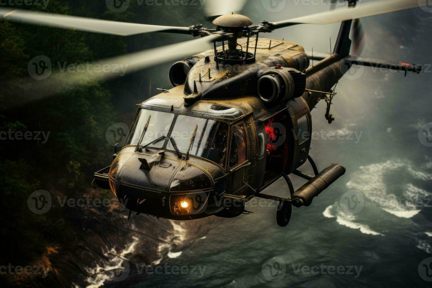 Powerful imagery of marines operating aircraft and helicopters, demonstrating their aerial prowess. Generative AI photo