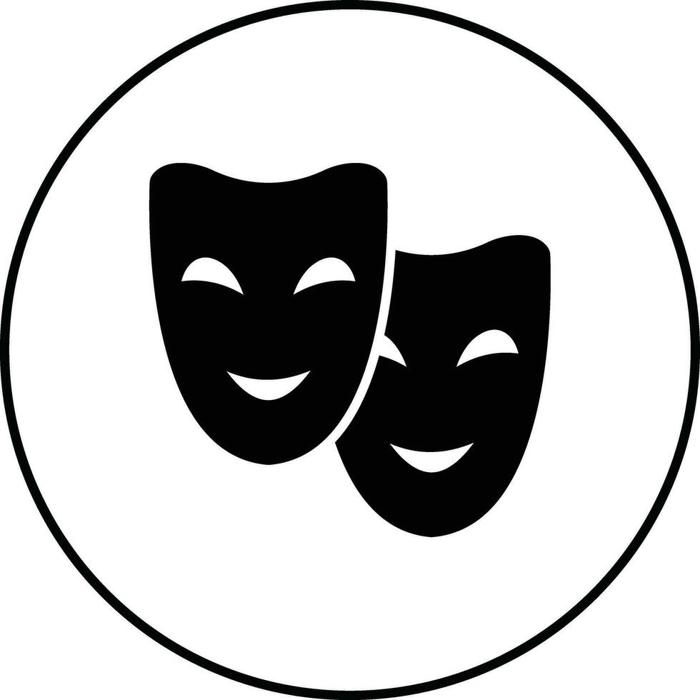 icono de vector de máscaras de teatro