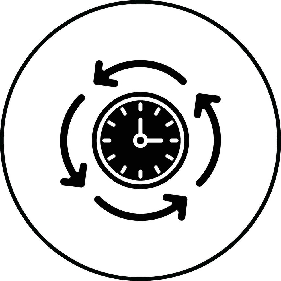 Round The Clock Vector Icon 31554436 Vector Art at Vecteezy
