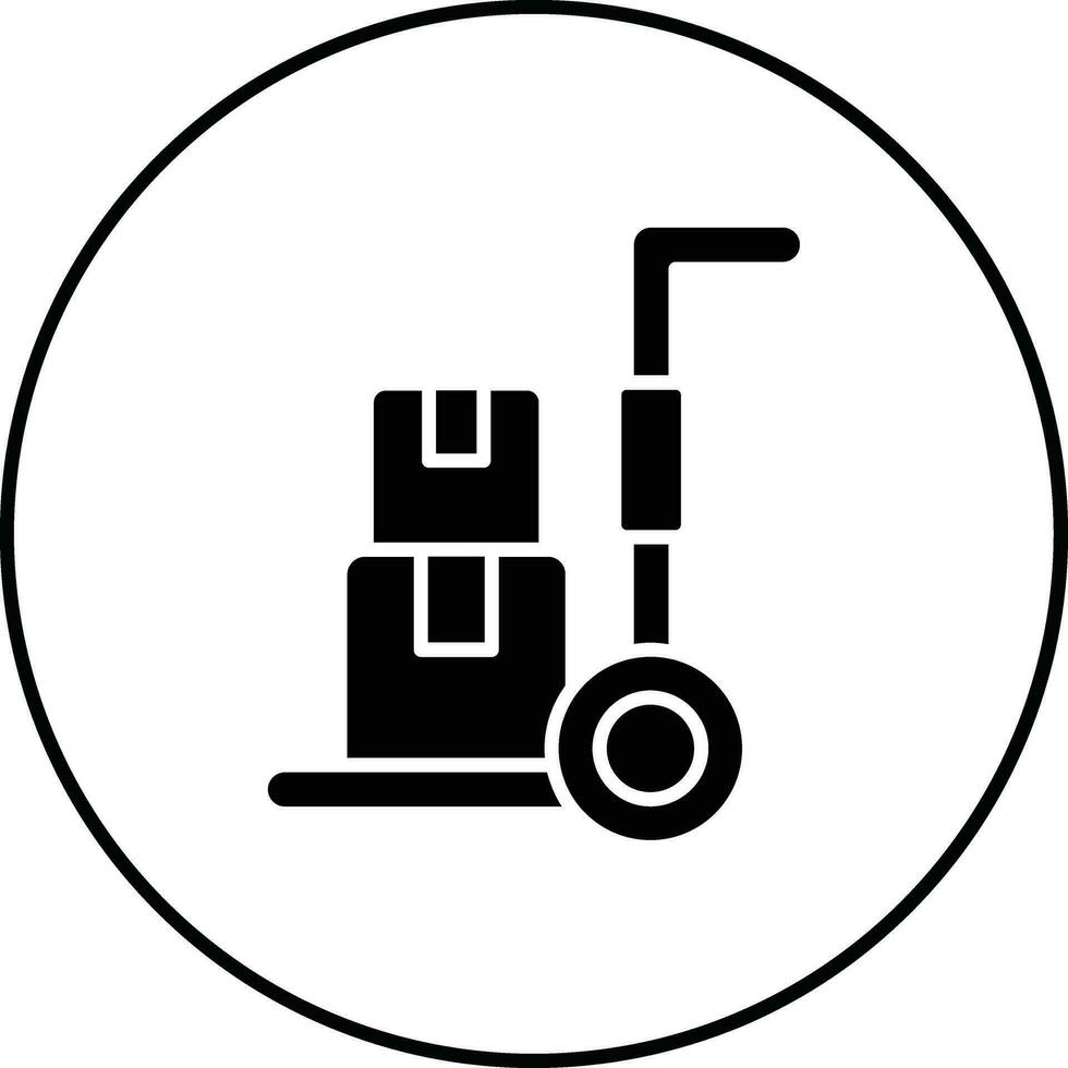 Warehouse Trolley Vector Icon