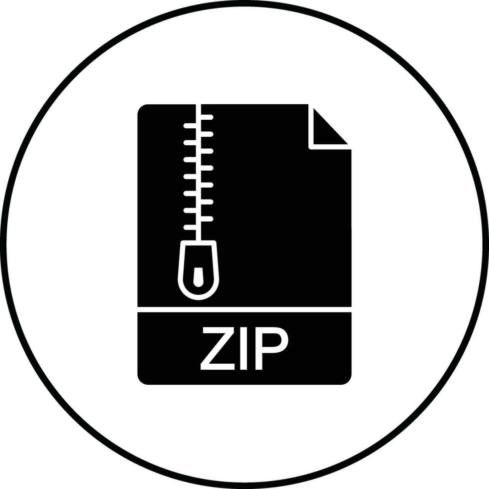 icono de vector de archivo zip