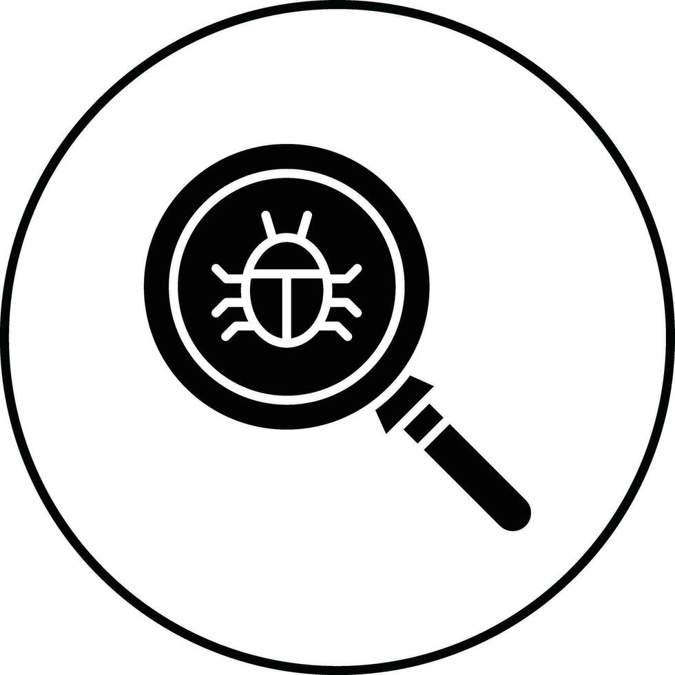 Bug Search Vector Icon