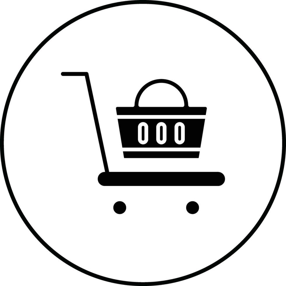 Luggage Cart Vector Icon
