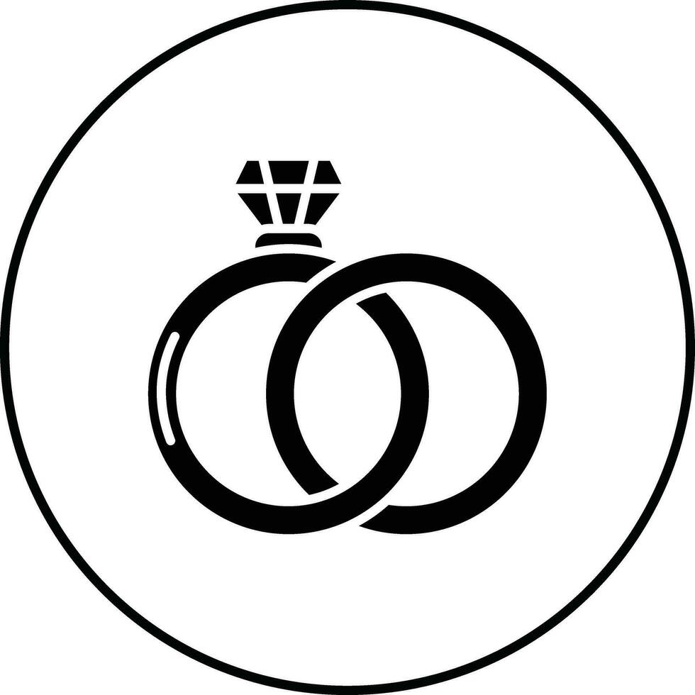 icono de vector de anillos de boda