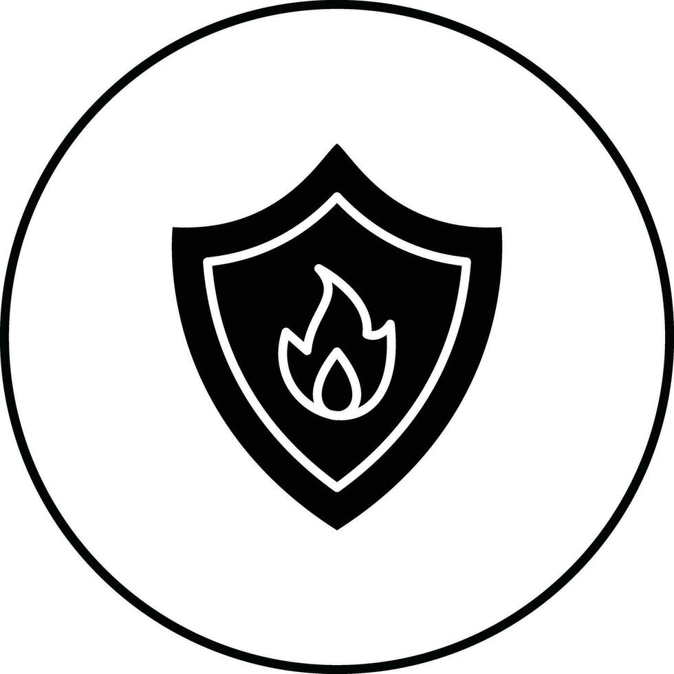 Fire Shield Vector Icon