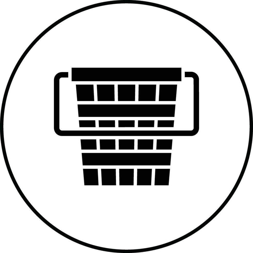 Wood Bucket Vector Icon