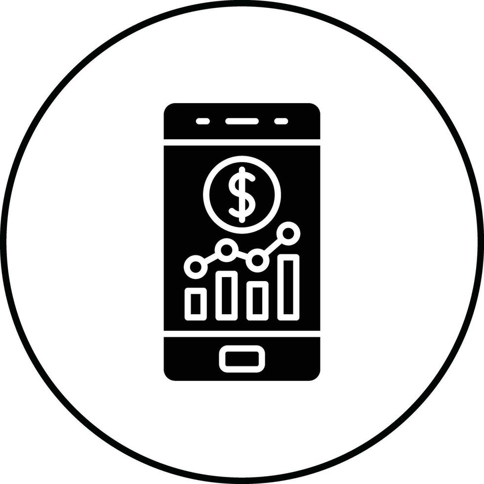 Mobile Bar Graph Vector Icon
