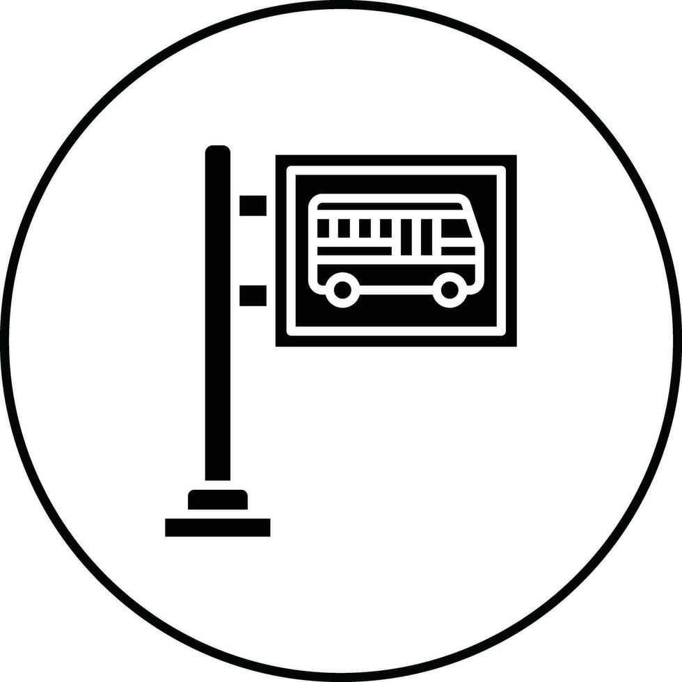 icono de vector de parada de autobús