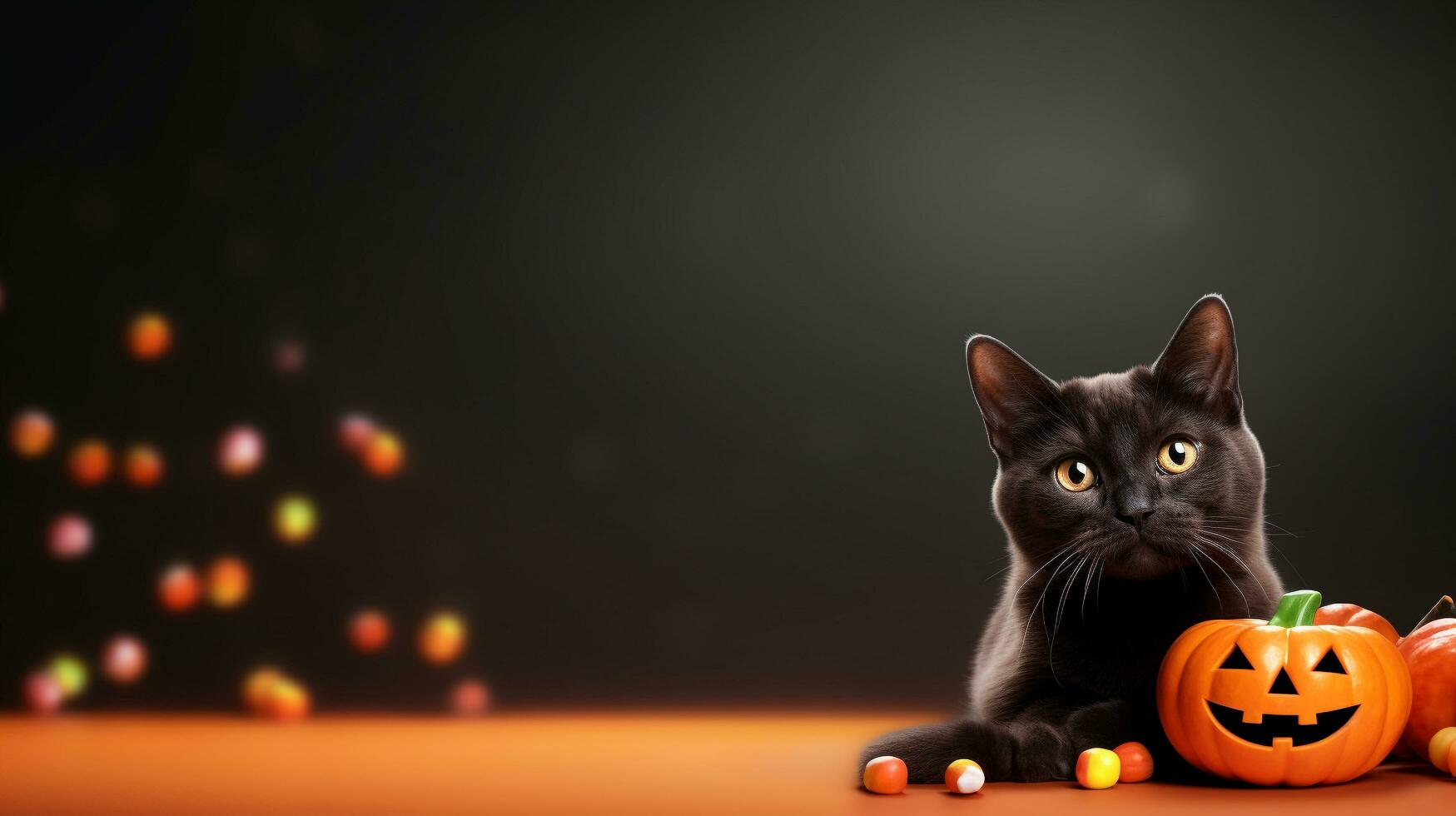 Cute Cat ,Halloween theme on isolated background.Happy Halloween concept.created with Generative AI technology photo