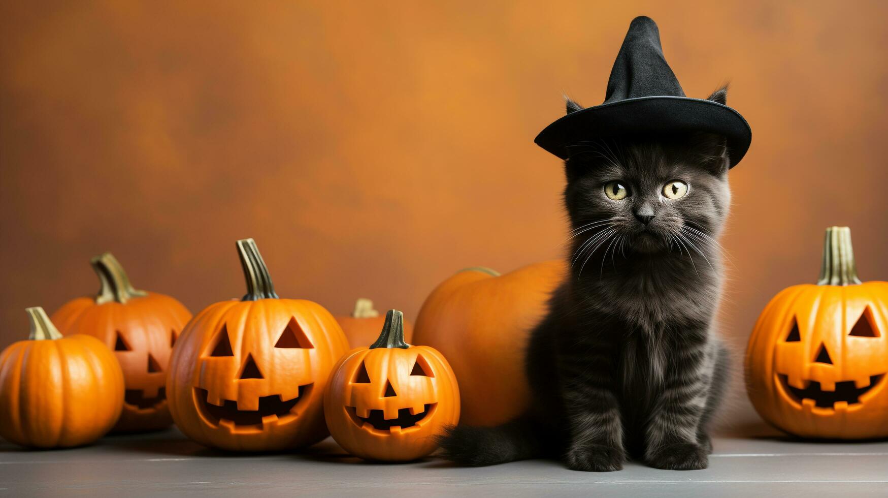 Cute Cat ,Halloween theme on isolated background.Happy Halloween concept.created with Generative AI technology photo