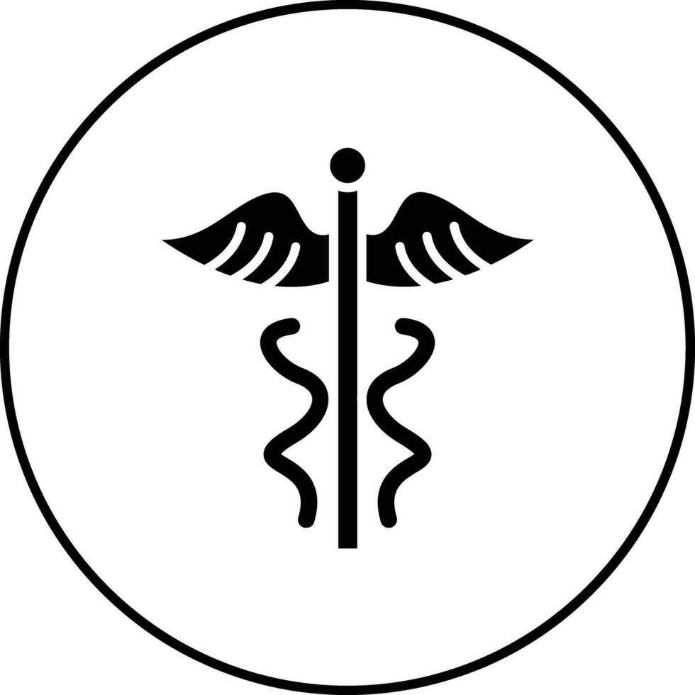 icono de vector de caduceo