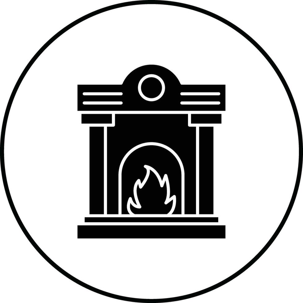 icono de vector de chimenea