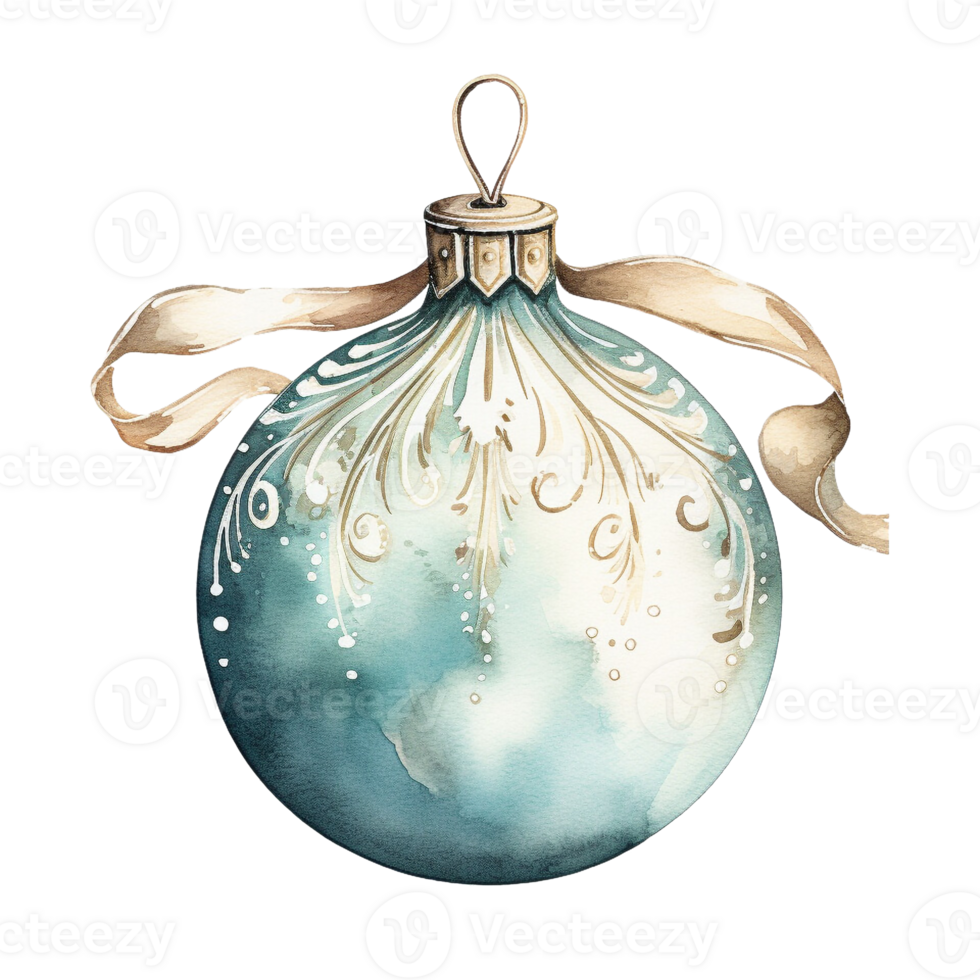 Christmas Ball or christmas ornament in style watercolor on isolated background.Merry Christmas and Happy new year concept.Created with Generative AI technology. png