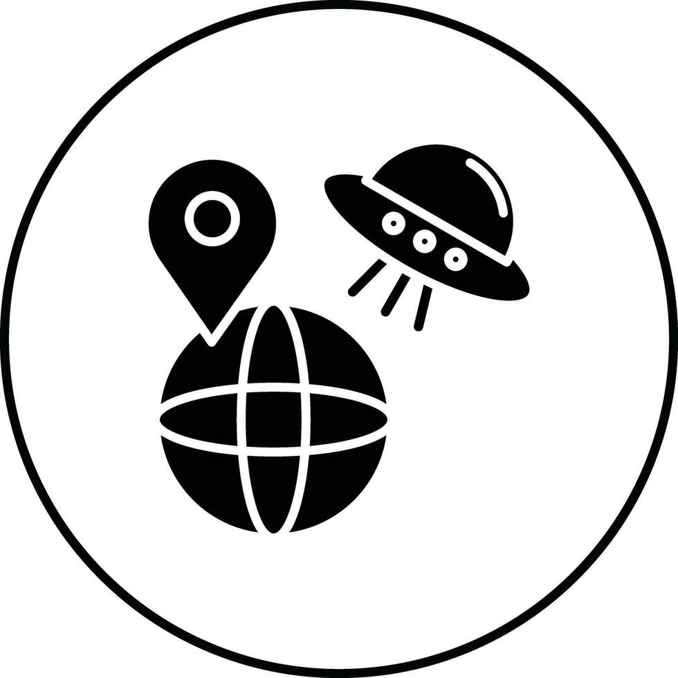 UFO Earth Vector Icon
