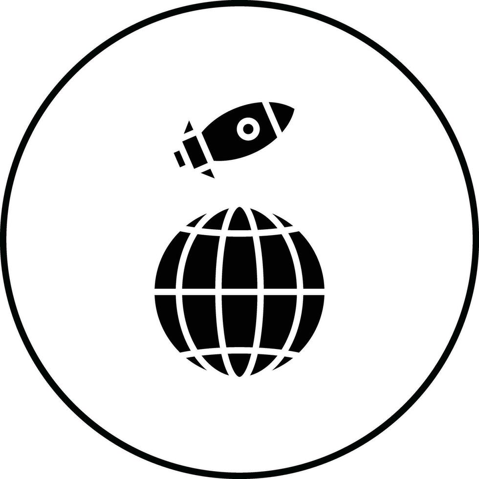 Rocket Earth Vector Icon