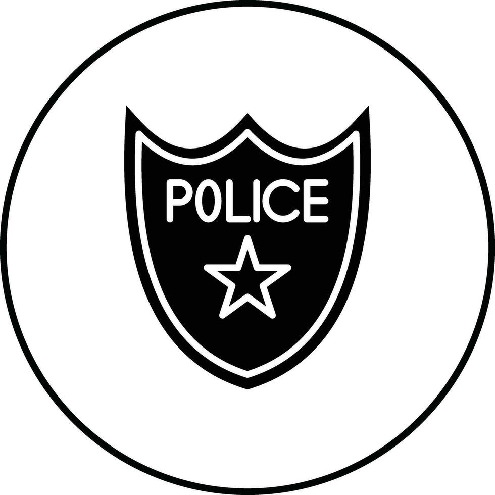 icono de vector de placa de policía