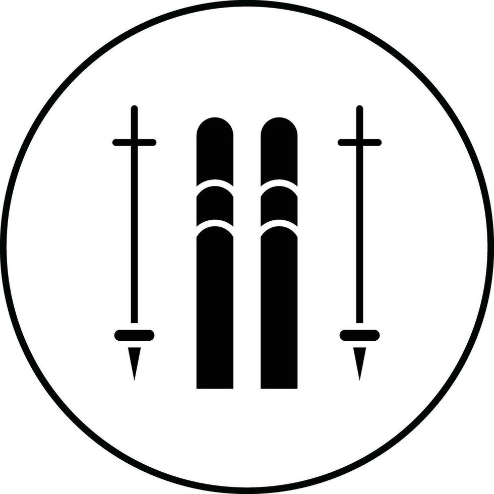 Ski Sticks Vector Icon