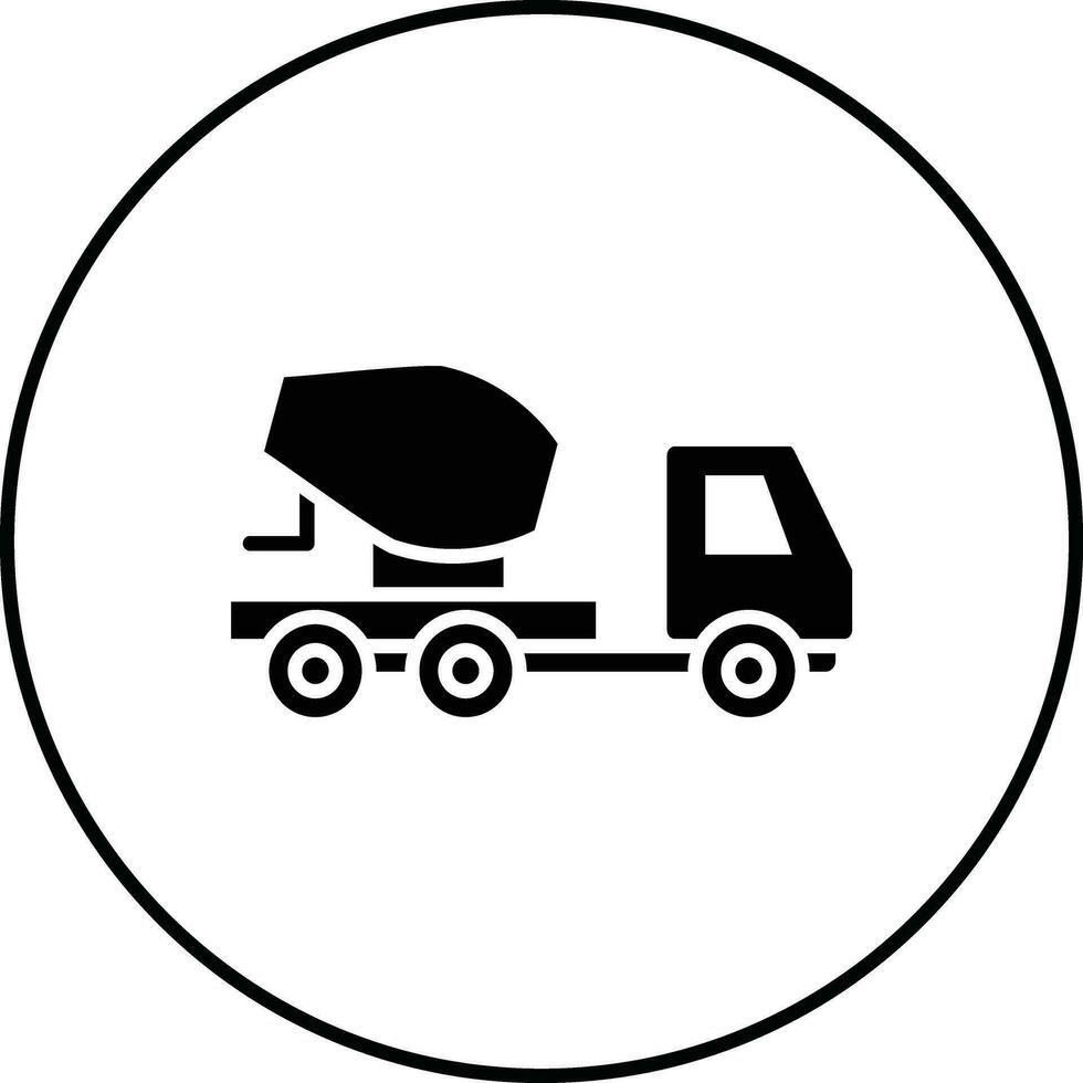 Concrete Mixer Truck Vector Icon