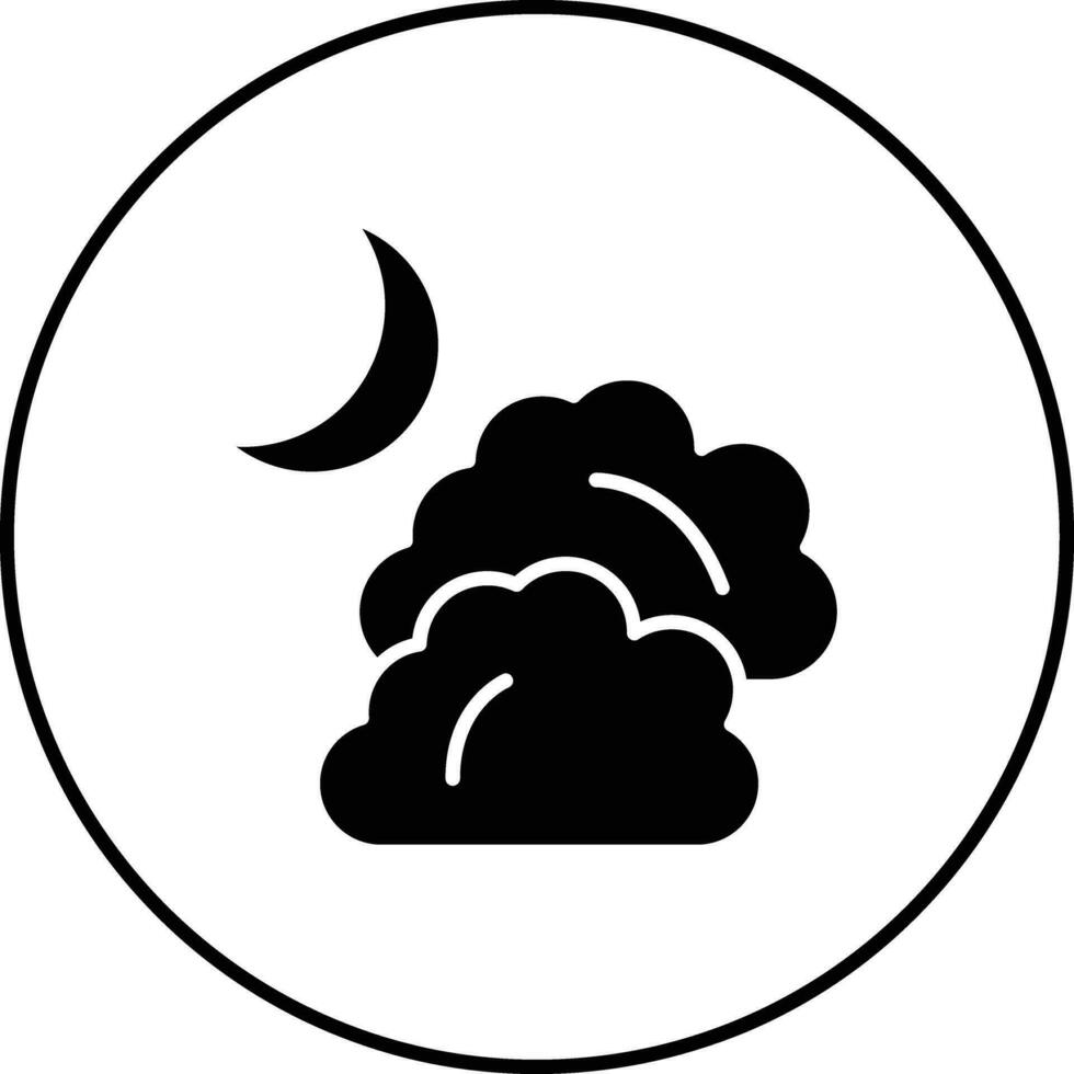 Cloudy Night Vector Icon