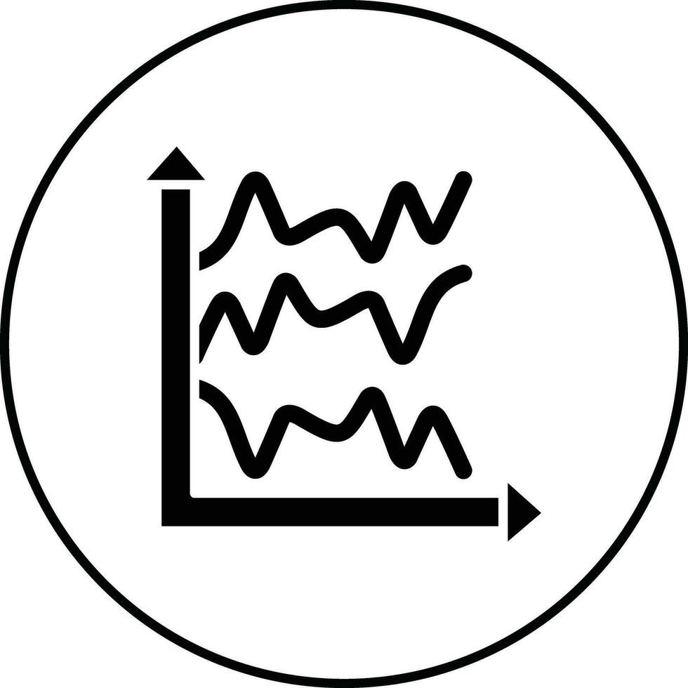 Multiple Line Graph Vector Icon