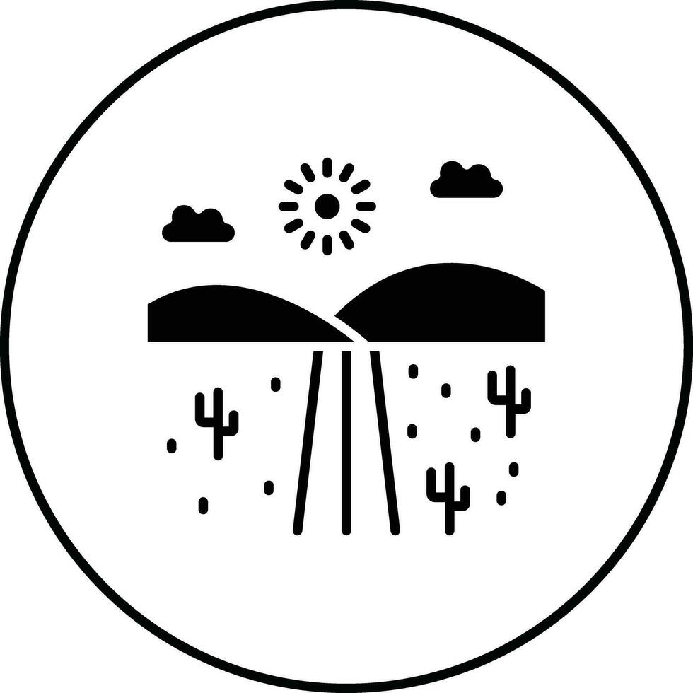 Desert Road Vector Icon