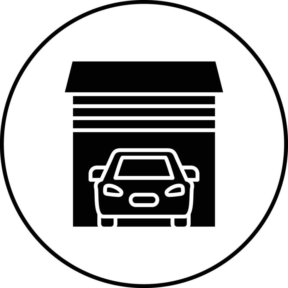 coche garaje vector icono