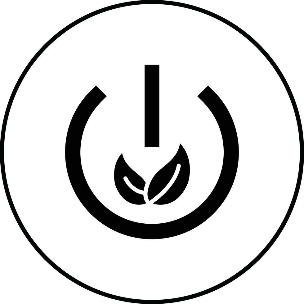 Eco Power Button Vector Icon