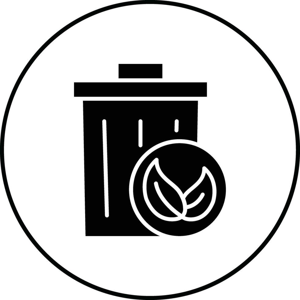 Eco Trash Bin Vector Icon